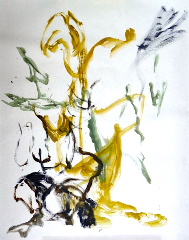 untitled gesture drawing #1, acrylic, Canadian contemporary artist Barbra Edwards, Pender Island, BC