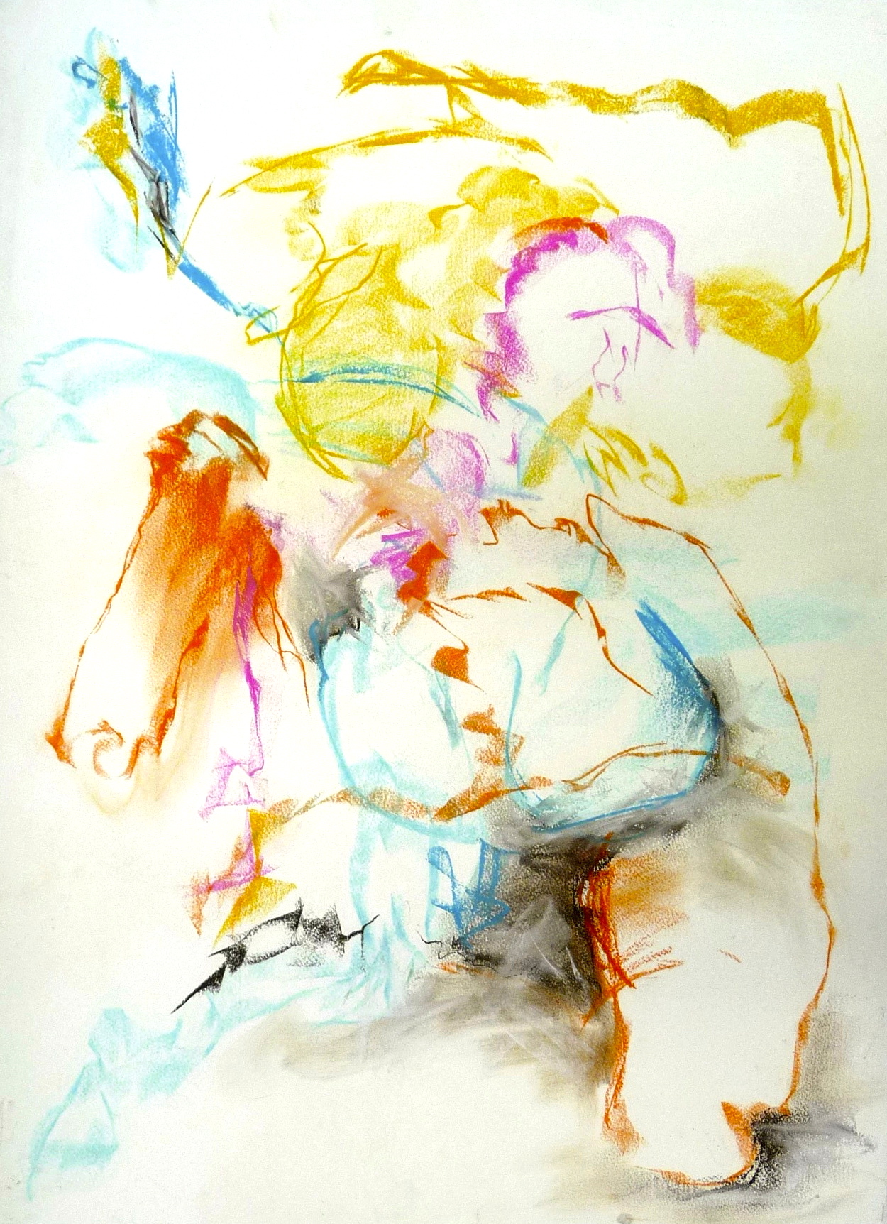 untitled gesture drawing, pastel, contemporary artist Barbra Edwards, Pender Island, BC