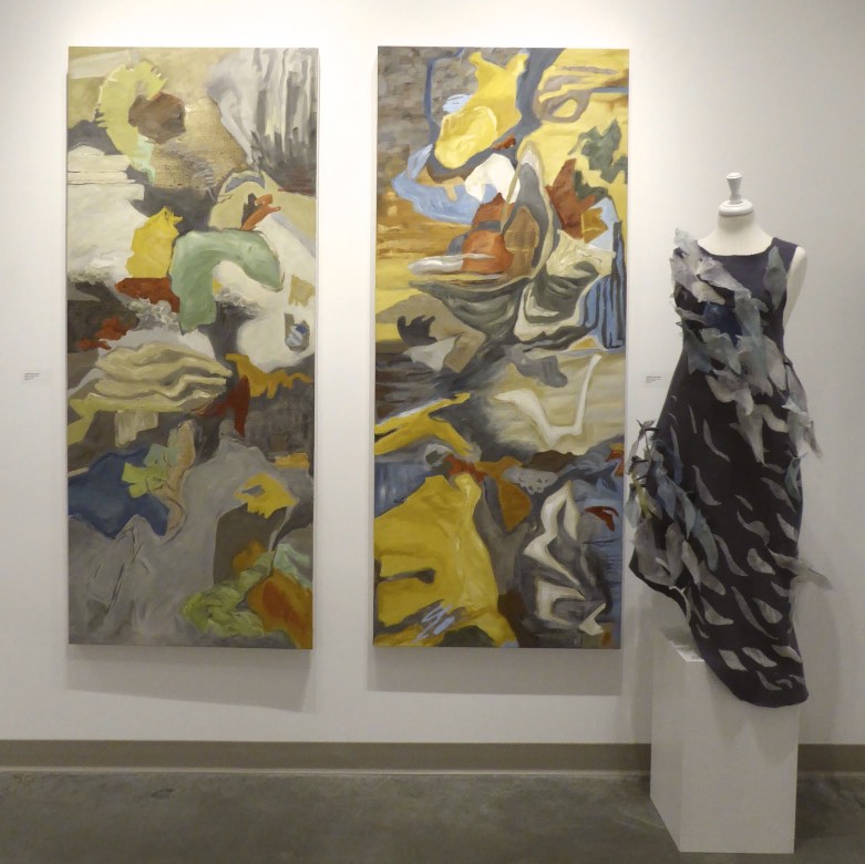 Nature Totems 1 and 2, SHIFT exhibition Seymour Art Gallery, Canadian contemporary artist Barbra Edwards, Gulf Islands