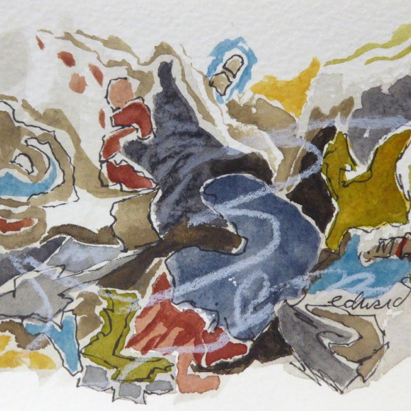 beach series 9 watercolour by Canadian contemporary artist barbra edwards gulf islands